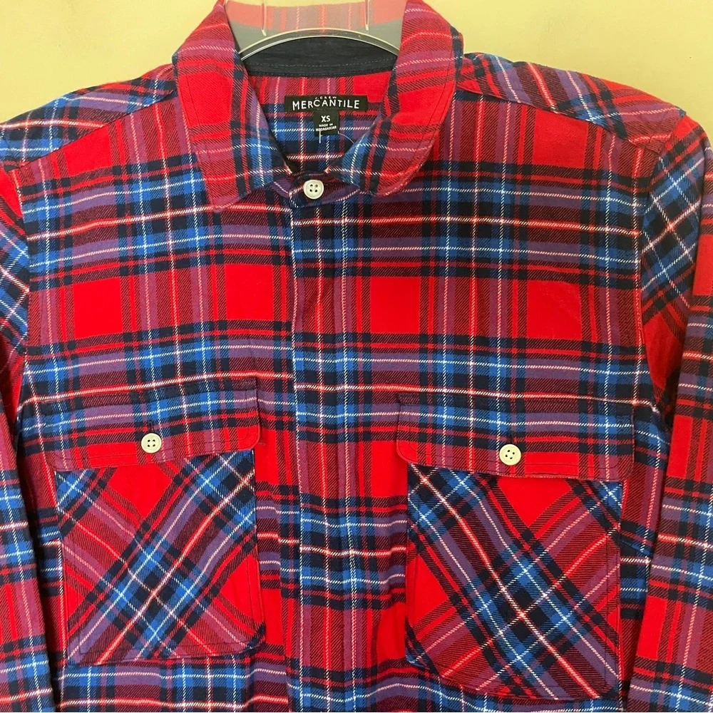 J. Crew Mercantile Plaid Half-Zip Pullover Top Shirt Jacket Women's XS NWT J5266